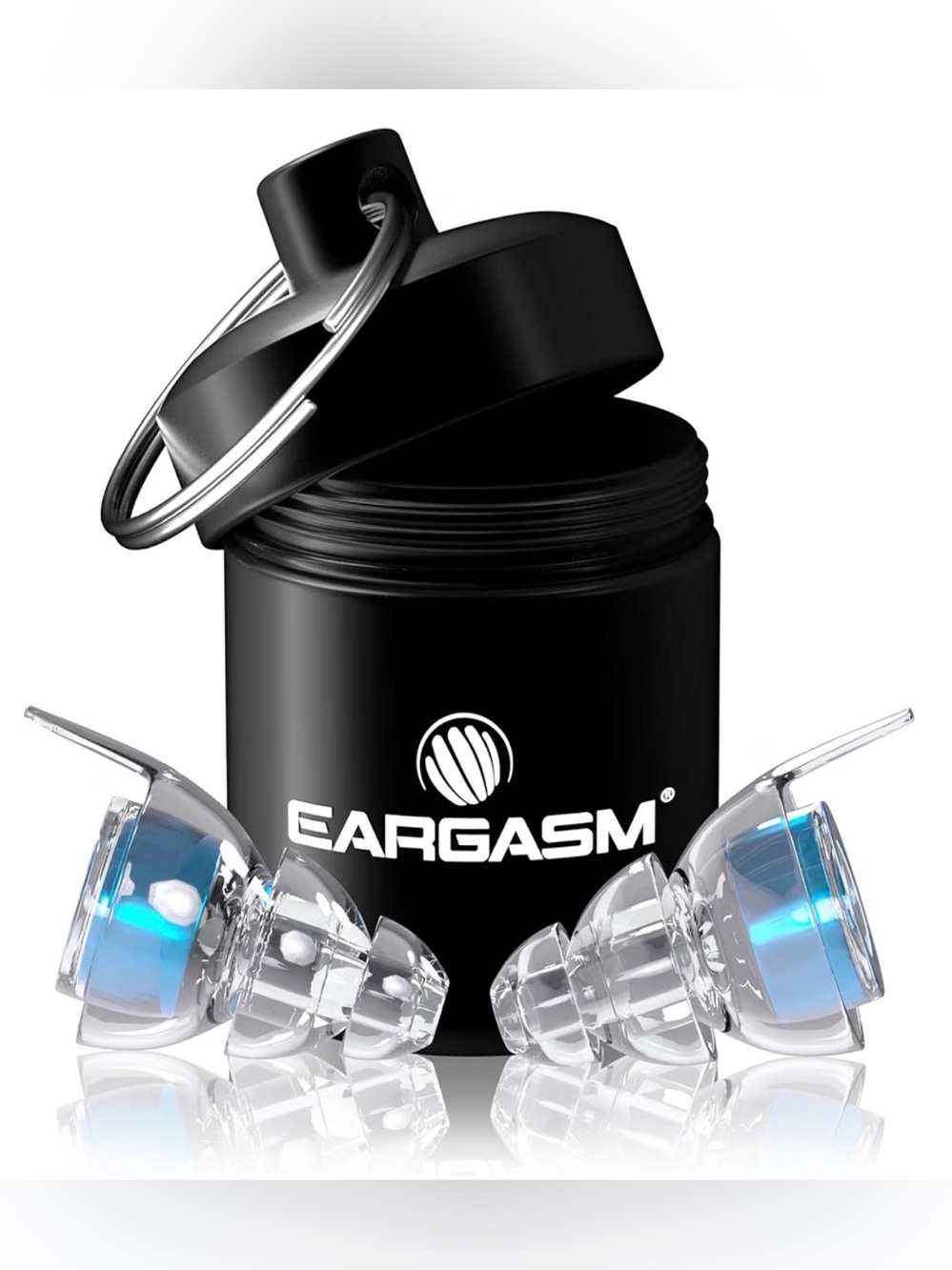 Eargasm High Fidelity Earplugs, Clear Blue Color, Noise Reduction 21 dB New
